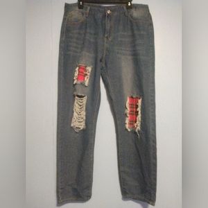 ROWME MENS NWT RIPPED PATCHED JEANS